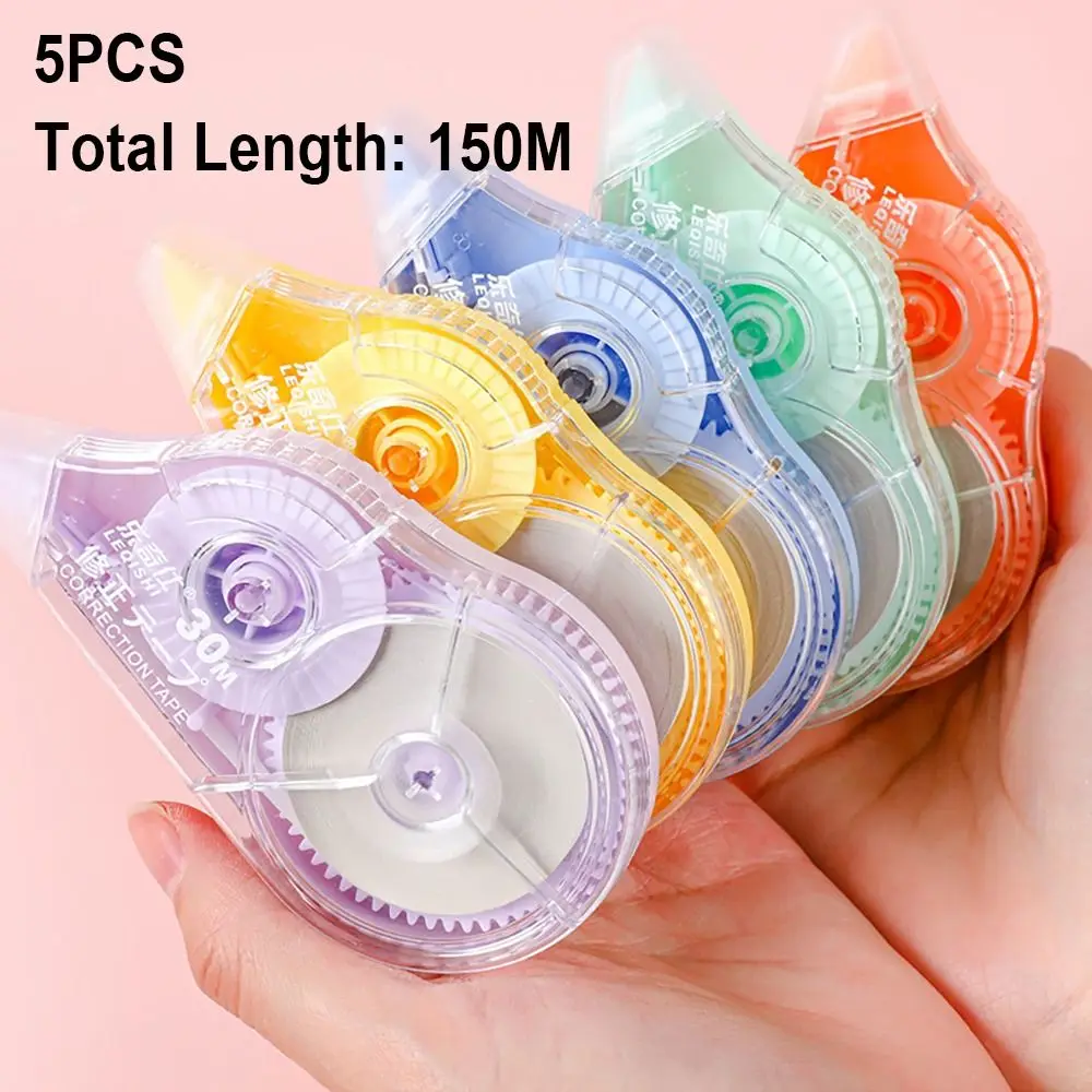 Correction Tape Roller - 5 ชิ้น/เซ็ตอุปกรณ์สํานักงานเทปแก้ไข Roller เครื่องเขียนโรงเรียนสติกเกอร์สีขาวเทป 5 มม.กว้าง