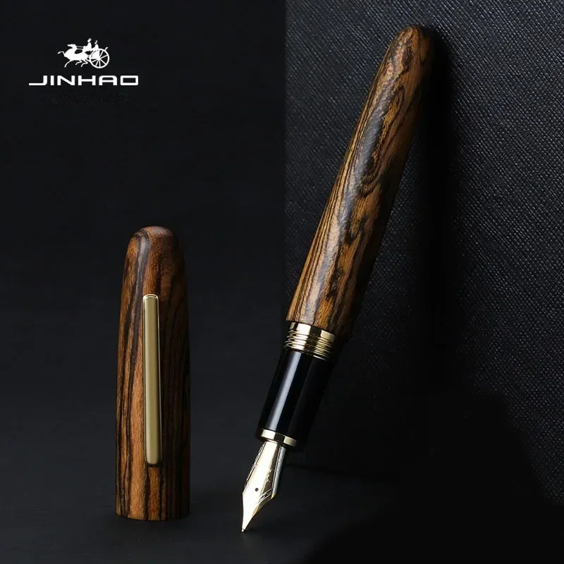 Office Stationery Supply Business - Jinhao ปากกาหมึกซึมงานทำด้วยมือทำจากไม้ธรรมชาติ9056คลิปหนีบกระดาษคลิปหนีบกระดาษทอง m/f เครื่องเขียนปากกาเจลสำนักงานธุรกิจของขวัญเครื่องเขียนอุปกรณ์การเรียน