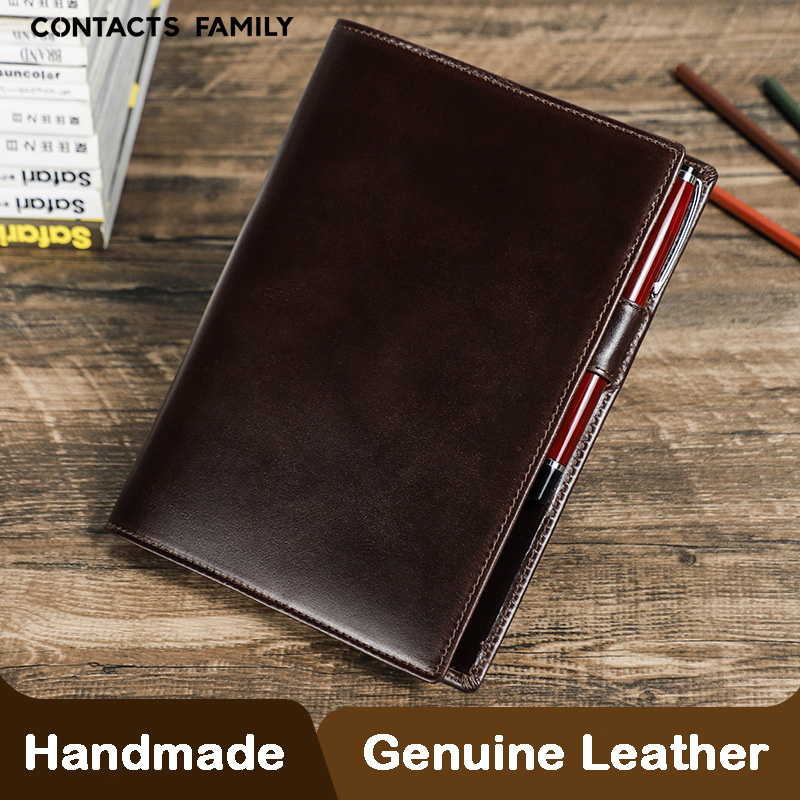 Office Stationery Supply Business - หนังแท้แฮนด์เมด A5แล็ปท็อปพร้อมที่ใส่ปากกาสมุดโน้ตปกเครื่องเขียนโรงเรียนธุรกิจ