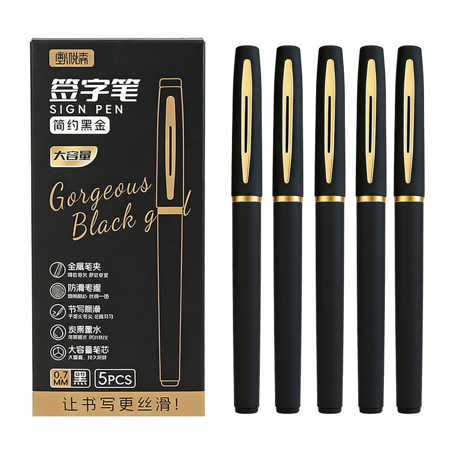Office Stationery Supply Business - 5 ชิ้น/แพ็คปากกาเจลขนาดใหญ่ 0.5/0.7/1.0 มม. หัวปากกา 0.5/0.7/1.0