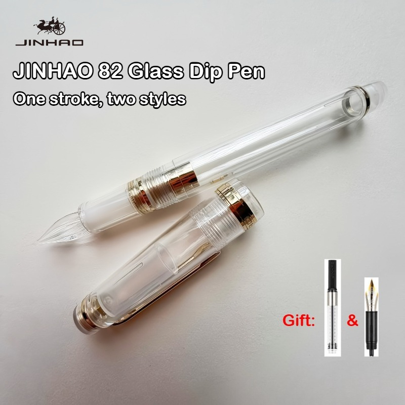 Fountain Pen Ink - ปากกาจุ่มหมึกแก้ว JINHAO 82 แบบ One Stroke