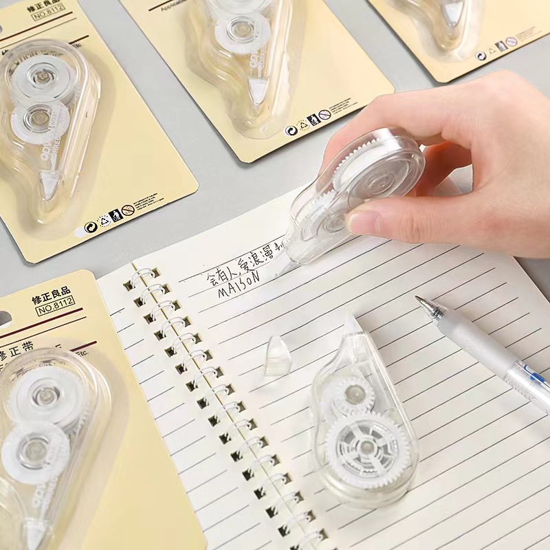 Correction Tape Roller - เทปลบคำผิดแบบใสขนาดใหญ่ 1 ชิ้น ดีไซน์เรียบง่าย พกพาสะดวก เหมาะสำหรับนักเรียน