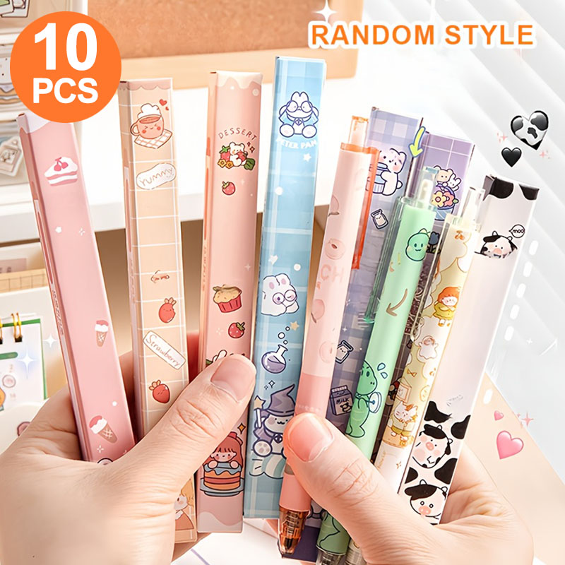 Office Stationery Supply Business - ปากกาเจลเดี่ยว 10 ด้ามในกล่องสุ่ม เหมาะสำหรับนักเรียน ใช้ในสำนักงาน ธุรกิจ