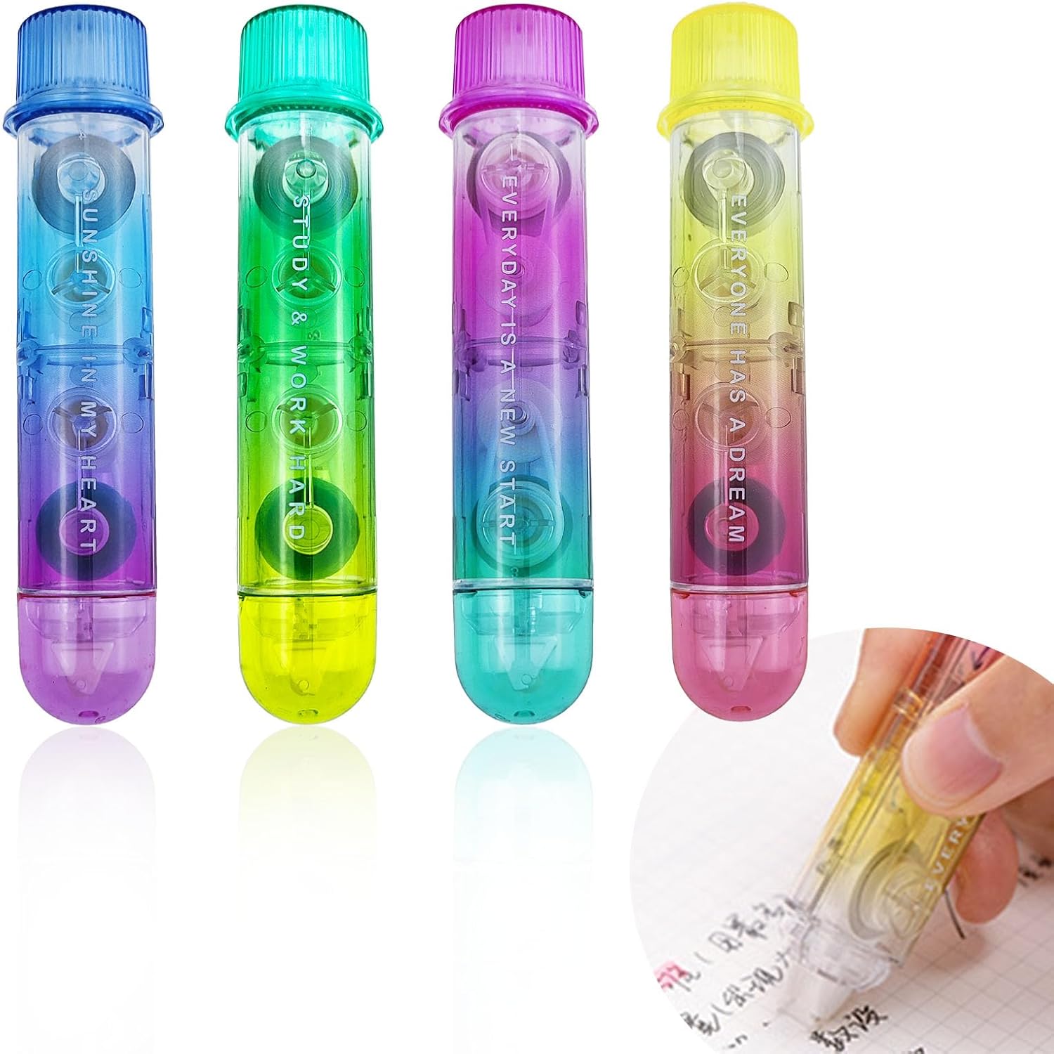 4 แพ็ค 2 In1 สีขาว OUT เทปแก้ไ - Correction Tape Roller บทวิจารณ์และราคา